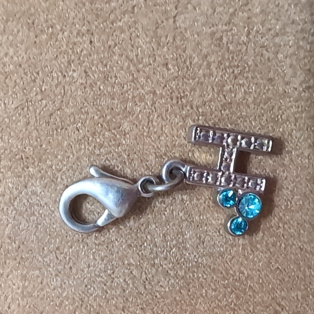 Disney Letter "H" Blue Crystal Mickie Charm Bracelet and Keyring Keepsake